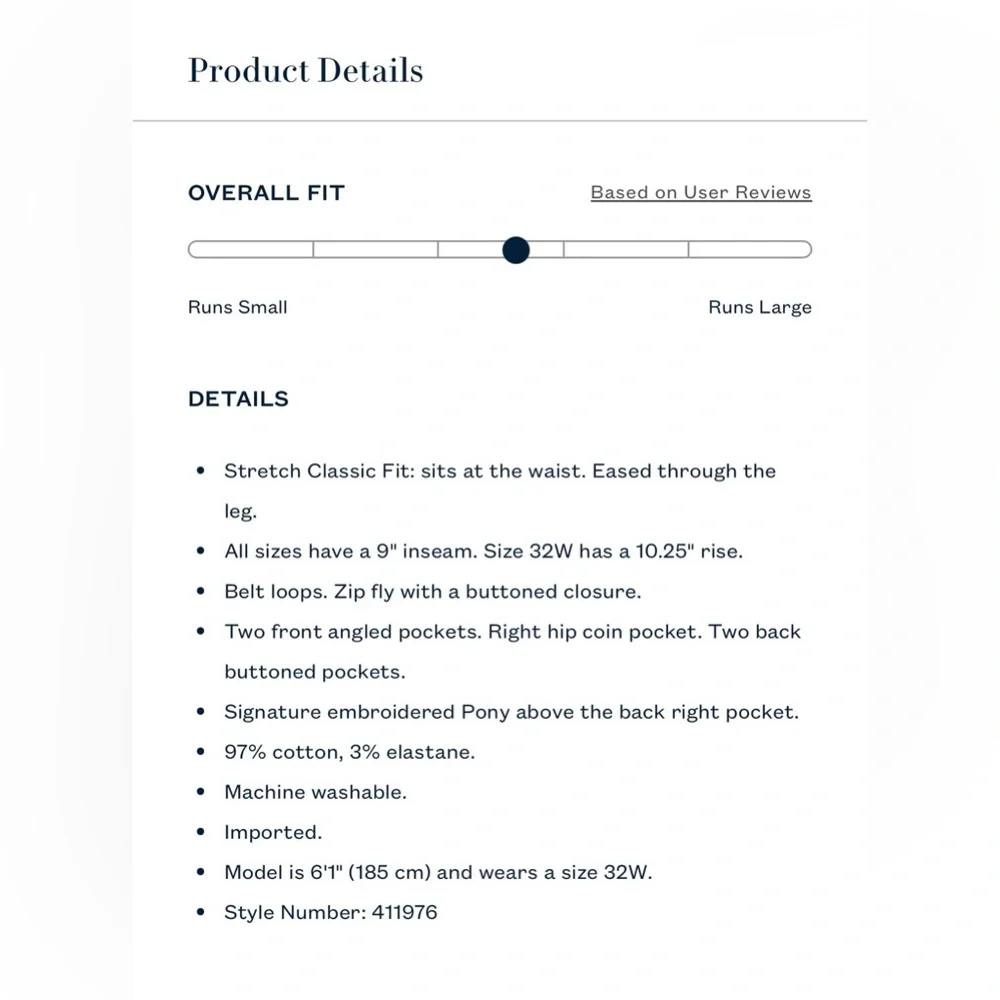 Ralph Lauren Polo 9-Inch Classic Fit Chino Short Size 36 - Picture 7 of 7